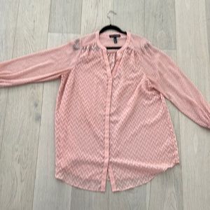 Love & Legend Blush Pink Sheer Tunic Blouse Top Plus Size Office Casual Career